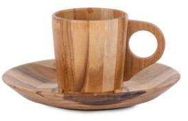 Wooden Cross Cup & Saucer