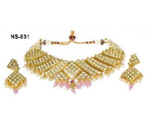 NS-831 Kundan Bridal Necklace Set