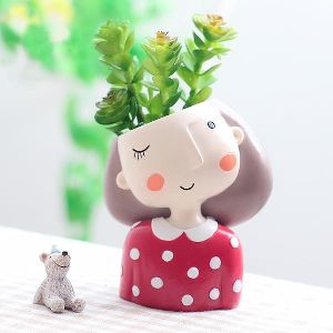 Dreaming Girl Shape Resin Pot