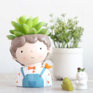 Handsome Boy Resin Flower Pots