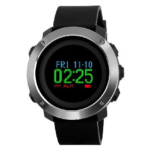 Jmv Designer Studio SKMEI Compass Colorful Digital Screen Pedometer Sports Black Dial Men's Watch