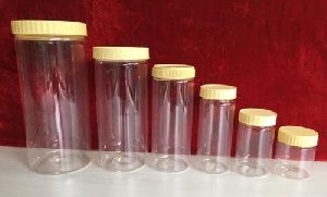 transparent pet jars
