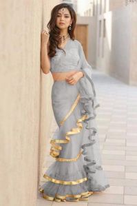 Ruffle Saree