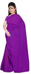 Blouse piece women solid georgette plain saree