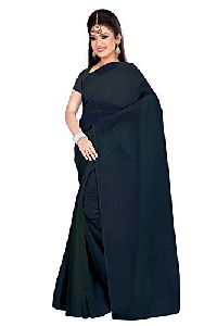 Blouse piece women solid georgette plain saree