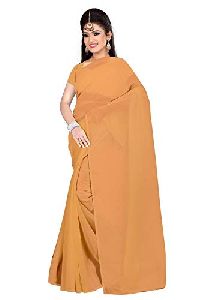 Blouse piece women solid georgette plain saree