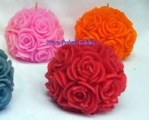 Rose ball candles