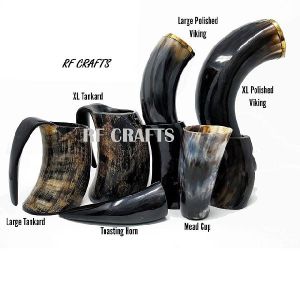 Drinking buffalo horn mug