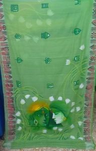 Hand Painted Tant Saree