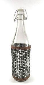 Swing Top Jute Fridge Glass Water Bottle