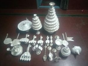 Silver pooja metal items