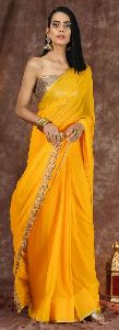 Coral Chiffon Saree