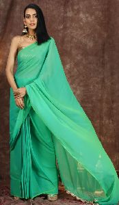 Green Chiffon Saree