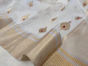 White Cotton Silk Saree