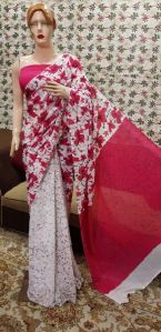 Mulmul Hand Block Printed Sarees