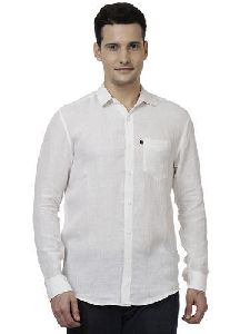 Men White Linen Shirt