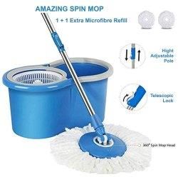 Blue Plastic Magic Spin Mop Set