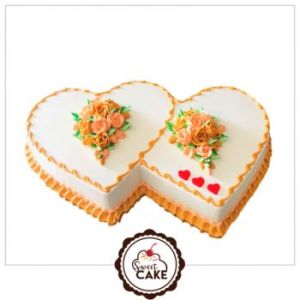 Double Heart Conversation Cake