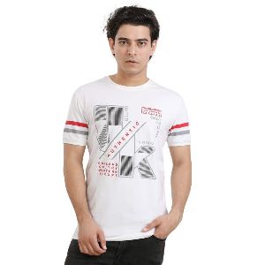 Printed Cotton Knitted T-Shirt for Men