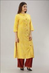 Round Neck Cotton Kurtis