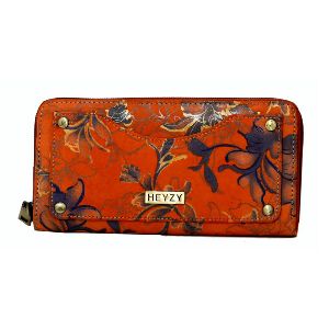 Heyzy Orange Flower Clutch