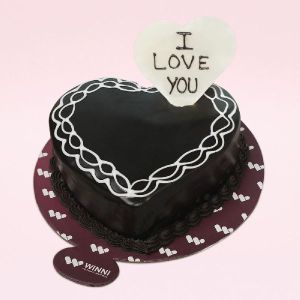 I Love You Heart Shape Chocolate Cake