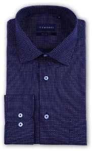 Navy Geometric Poplin Printed Shirt