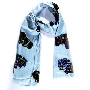 Sky Blue Printed Stole