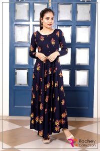 ROYAL BLUE DESIGNER LONG KURTI