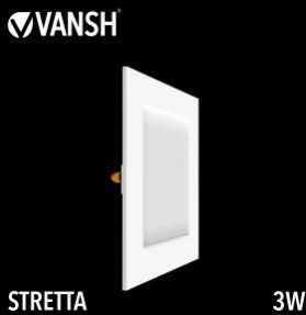 3W Stretta Square Shape Ultra Slim Recessed Panel