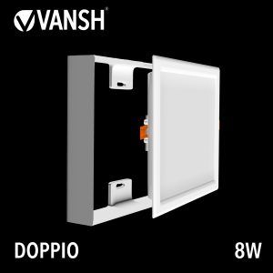 8W Square Shape Doppio Recessed Cum Surface Panel