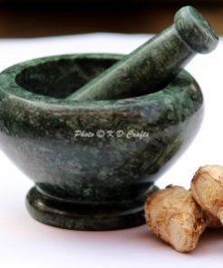 Green marble Mortar and pestle