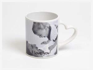 White Heart Handle Sublimation Mug