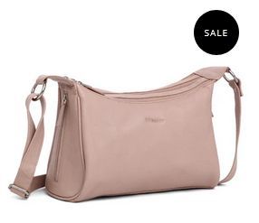 Ladies Pink Leather Crossbody Bag