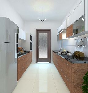 parallel shaped kitchen