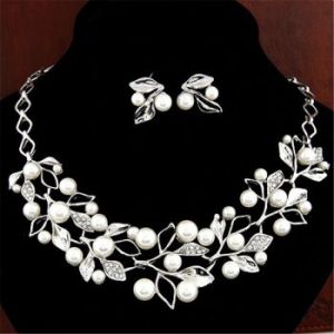 Simulated Pearl Bridal Jewelry Set