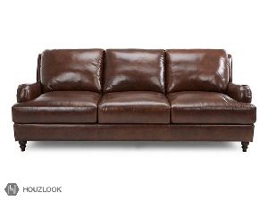 SoloBrown 3 Seater Leather Sofa