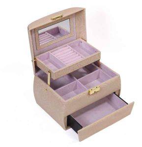 Ivory Faux Leather Jewellery Box