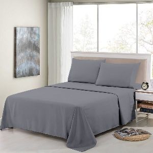 Bird Linen Dark Slate Grey Plain 180TC Bedsheets