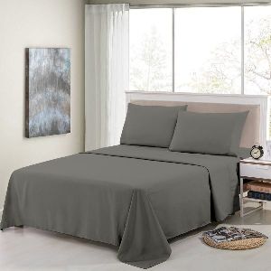 Bird Linen Light Gray Plain 180TC Bedsheets