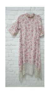 SAKURA FLOWER PRINTED ASYMMETRICAL DRESS