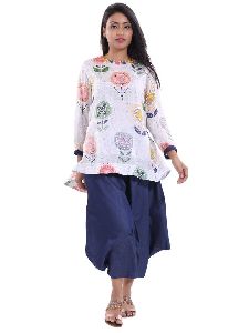 SILK TUNIC WITH FUNDA DETAILING