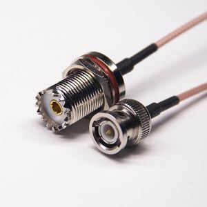 UHF Female Bulkhead Connector To BNC Straight Male Cable RG316