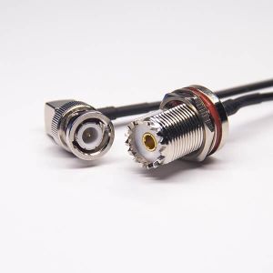 UHF Female To BNC Right Angled Male Coax Cable RG174