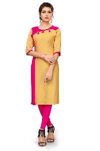 Yellow Rayon Kurti