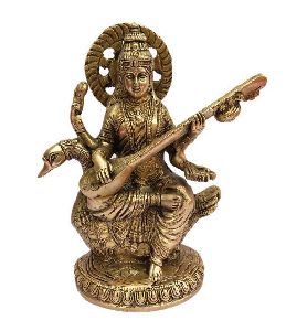 Brass Saraswati Maa Statue