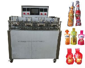 Shaped pouch juice filling machine