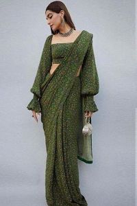 Vetless Green Digital Printed Saree