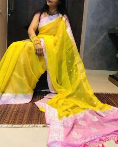 Banarasee khaddi chiffon saree