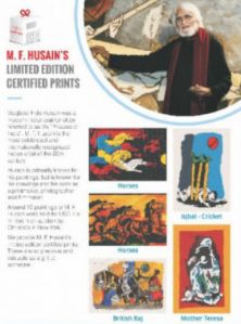 m f husain certified prints Catalogues